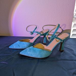 Marc Fisher blue suede heels size 9.5